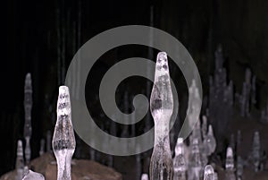 Ice formations in a cave