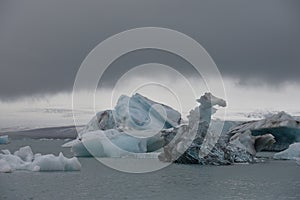 Ice formations at JÃ¶kulsÃ¡rlÃ³n Iceberg Lagoon