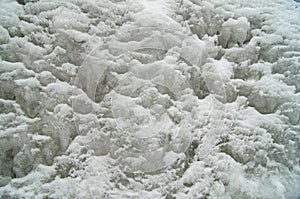 Ice formations on a mountain slope