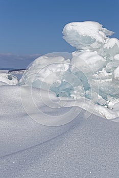 Ice forms on the white frontier, Khovsgol lake