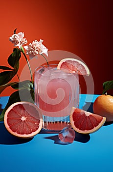 Ice fruit red tropical cold straw beverage refreshing alcohol summer drink orange cocktail