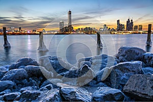 Ice on han river in winter,Seoul south korea