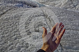 Ice in hand