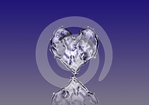 Ice heart, with blu background photo