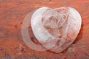 Ice heart shape.