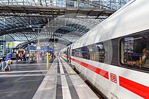 ICE 4 high-speed train at Berlin main railway station Hauptbahnhof Hbf in Germany