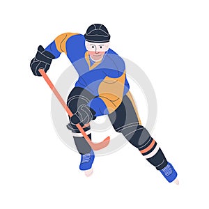 Ice hockey adult male player as forward or defensemen