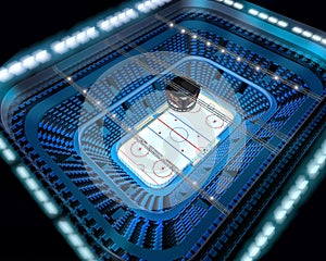 Ice hockey arena stadium 3D top view