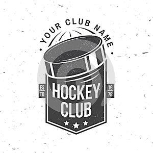 Ice Hockey club logo, badge design. Concept for shirt or logo, print, stamp or tee. Winter sport. Vector illustration