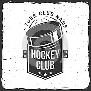 Ice Hockey club logo, badge design. Concept for shirt or logo, print, stamp or tee. Winter sport. Vector illustration