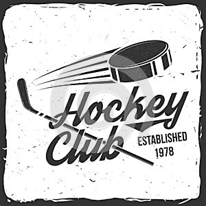 Ice Hockey club logo, badge design. Concept for shirt or logo, print, stamp or tee. Winter sport. Vector illustration