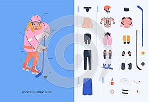 Ice hockey equipment guide for young female beginner player