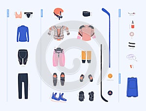 Ice hockey female equipment list