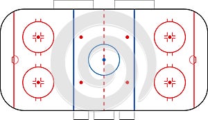 Ice hockey field. Vector Illustration