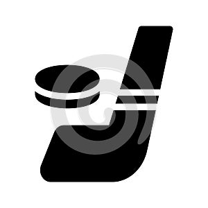 Ice hockey glyph vector icon