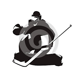 Ice hockey goalie, abstract silhouette