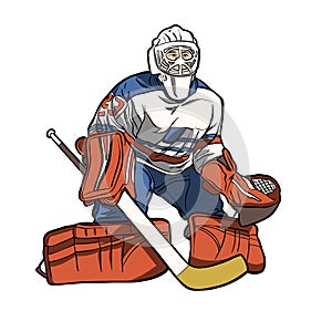 ice hockey goaltender team player defender action photo