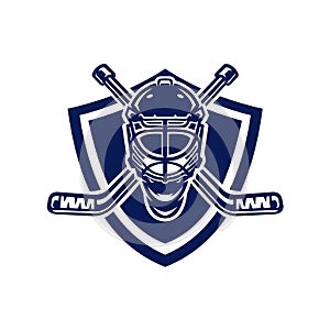 Ice Hockey Helmet Logo Illustrations and Vectors