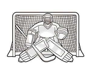 Ice Hockey player action cartoon sport graphic