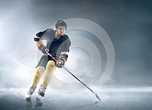 Ice hockey player in action.