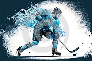 ice hockey player scoring goal in ice hockey, generative ai