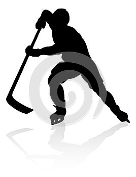 Ice Hockey Player Silhouette