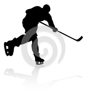 Ice Hockey Player Silhouette