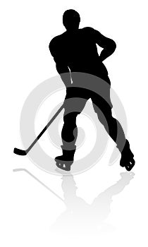 Ice Hockey Player Silhouette