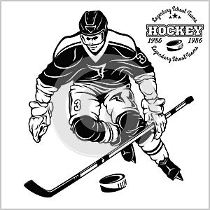 Ice Hockey Player vector illustration