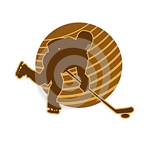 ice hockey player vector silhouette