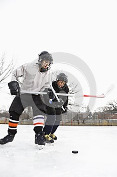 Ice hockey players.