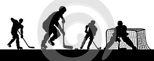 Ice Hockey Players Silhouette Match Game Scene