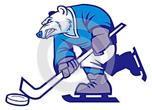 Ice hockey polar bear mascot