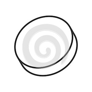 Ice Hockey Puck Outline Flat Icon on White