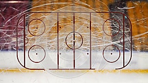 Ice Hockey Rink on glass