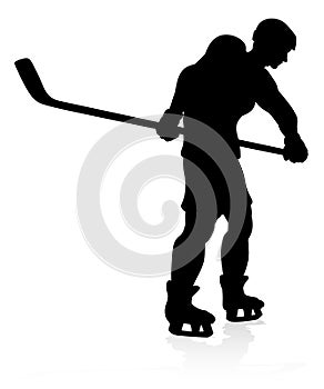 Ice Hockey Sports Player Silhouette