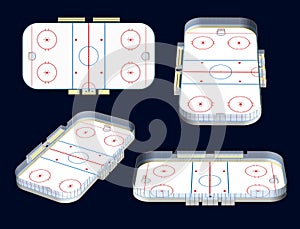 Ice hockey stadium 3D views