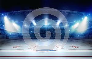 Ice hockey stadium 3d rendering