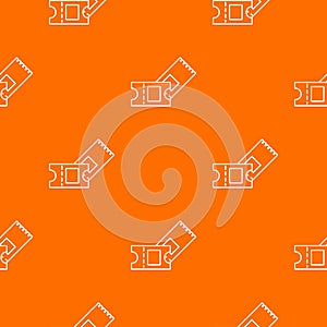 Ice hockey ticket pattern vector orange