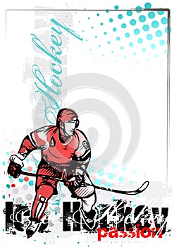 Ice hockey vector poster background