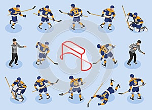 Ice Hokey Isometric Icons