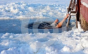 Ice hole swimming