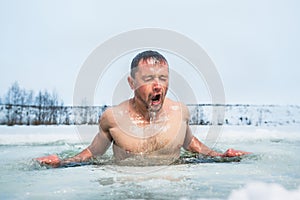 Ice hole swimming