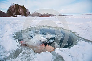 Ice hole swimming