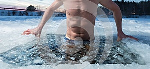 Ice hole swimming