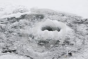 Ice Hole for a winter ice fishing