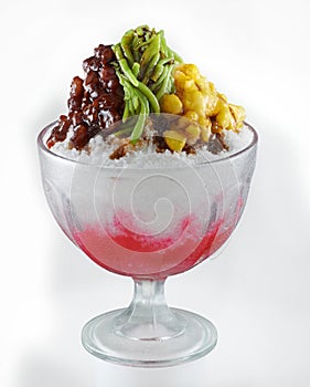 Ice kacang or ais kacang ABC in Malay language photo