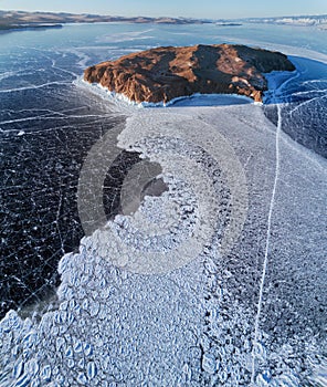 Ice on Lake Baikal Russia