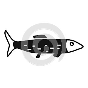 Ice lake fish icon simple vector. Winter fishing