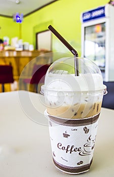 Ice Late Coffee on the table